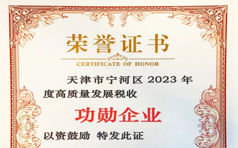 喜訊！榮程智運榮獲天津市寧河區(qū)2023年度高質(zhì)量發(fā)展稅收功勛企業(yè)獎