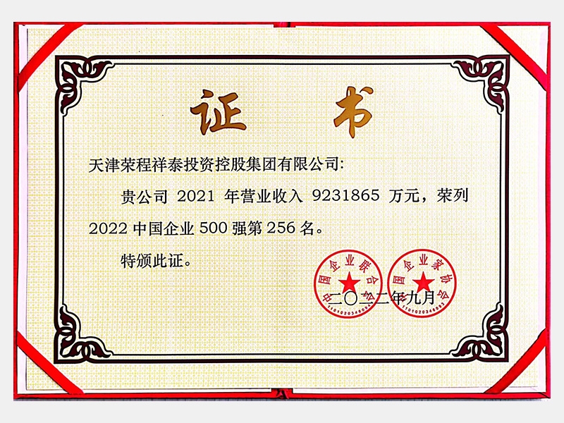 中國(guó)企業(yè)500強(qiáng)第256名